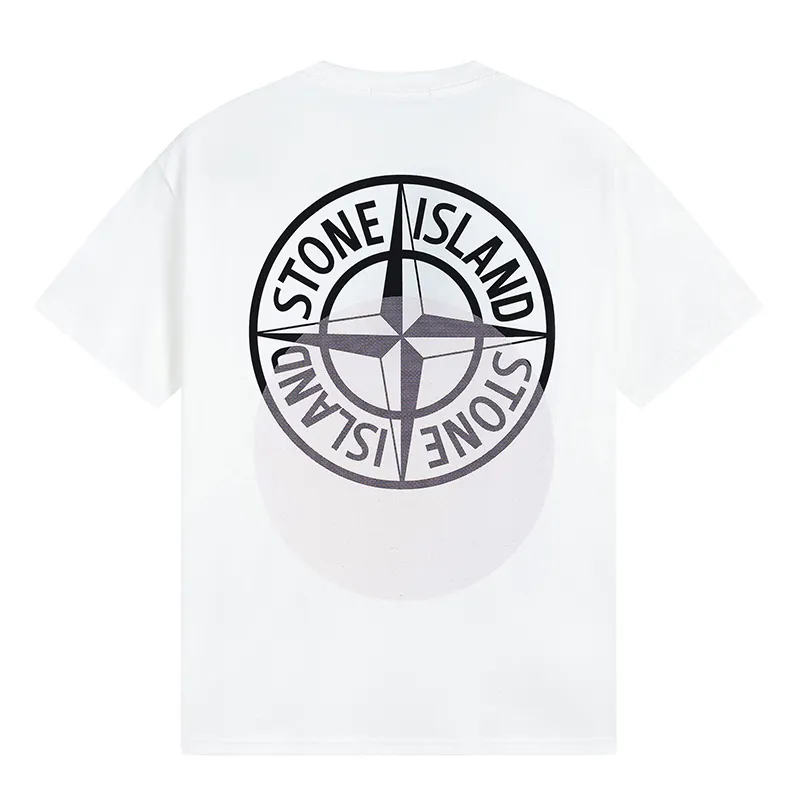 W653#P110💰 [Stone lsland/Stone Island summer new double-shadow big compass printed pattern short-sleeved T-shirt] ⚠️[Original creation, high control of details] - Made of 260 grams of combed cotton, 32-count double yarn, soft and comfortable to the touch, sweat-absorbent and breathable. - Simple, basic and versatile style, original quality, the first choice for couples. - Made in a large factory, four needles and five threads on the shoulder, neatly arranged, high quality workmanship. - Same style for men and women. Very versatile, one piece for everyone, details are clearly visible. Color: Black White Size: M L